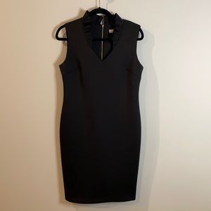 Calvin Klein Black Vneck Scuba Cocktail Dress